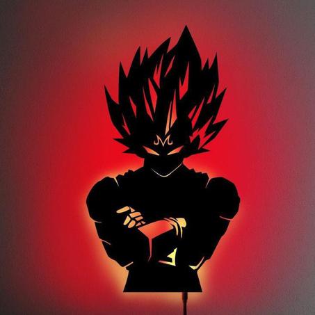 tableau DRAGON BALL Z  en bois mdf avec led RGB