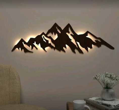 tableau en bois mdf avec led RGB