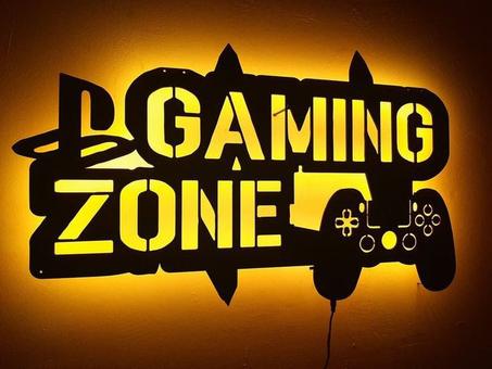 tableau gaming zone  en bois mdf avec led RGB