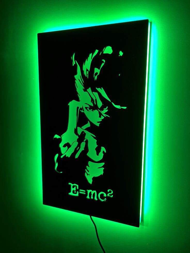 tableau anime en bois mdf avec led RGB