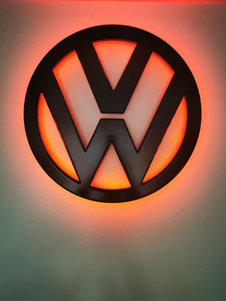 tableau volkswagen  en bois mdf avec led RGB
