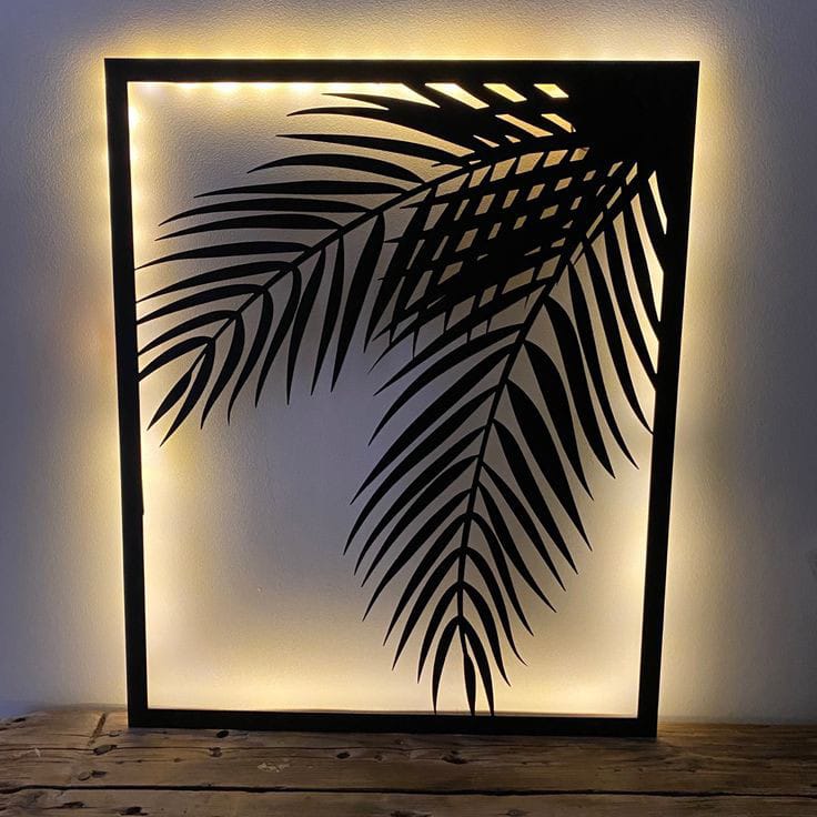 tableau tree en bois mdf avec led RGB