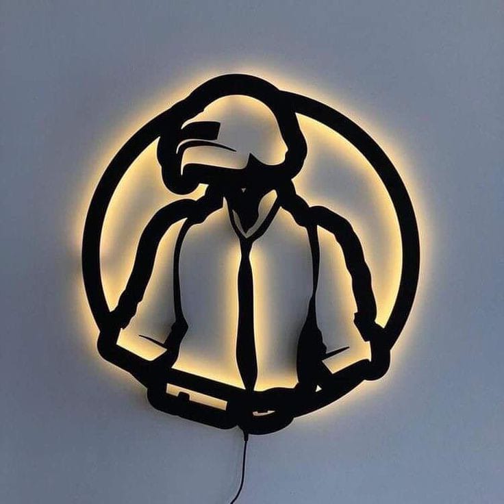 tableau PUBG   en bois mdf avec led RGB