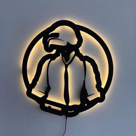 tableau PUBG   en bois mdf avec led RGB