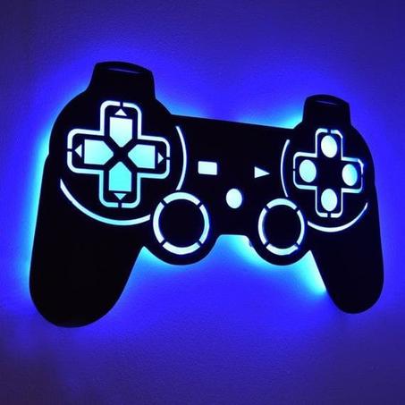 tableau manette en bois mdf avec led RGB