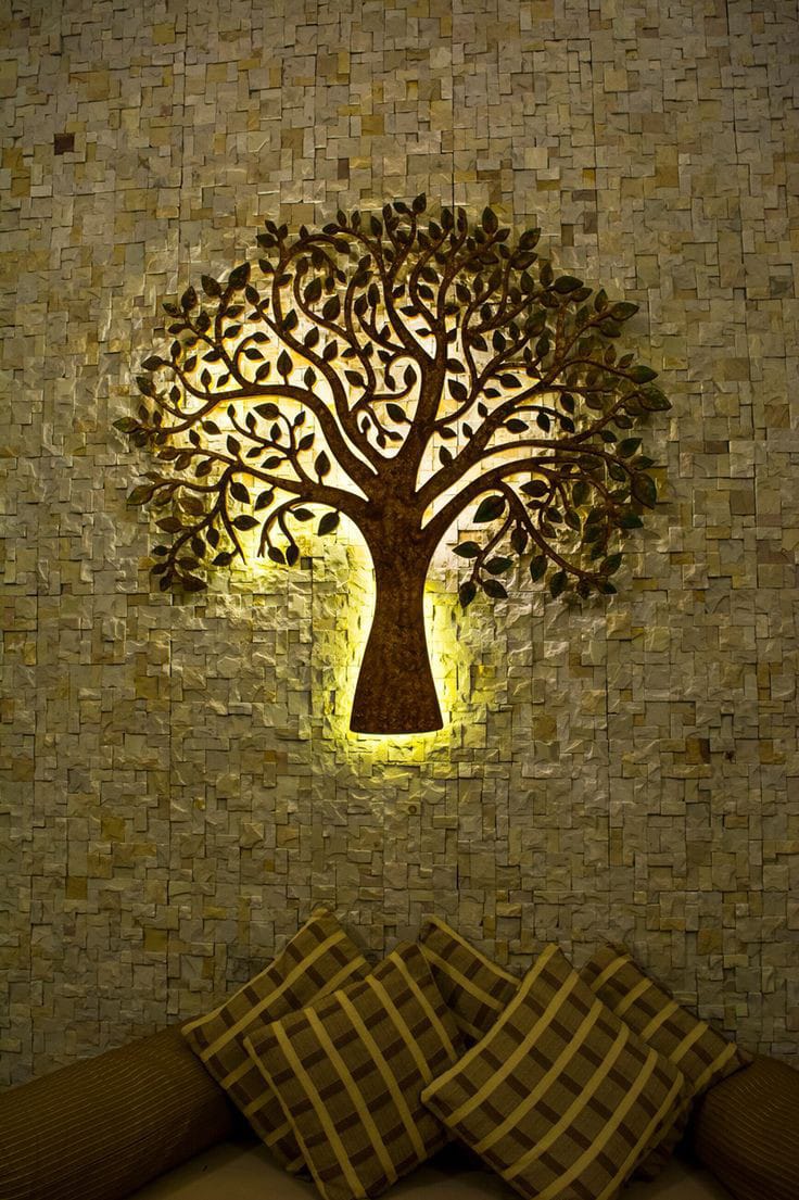 tableau en bois mdf avec led RGB