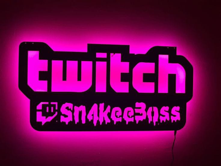 tableau TWITCH en bois mdf avec led RGB