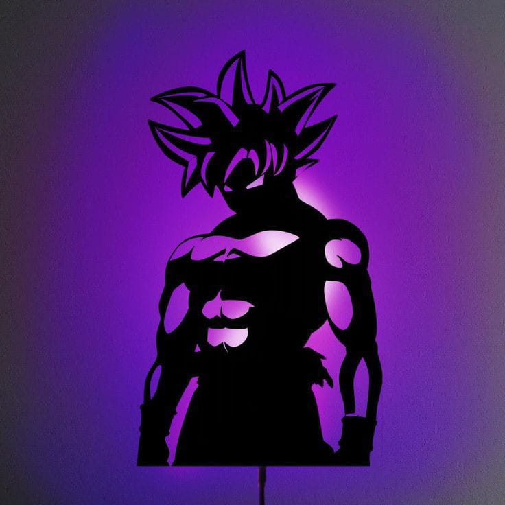 tableau anime dragon ball z  en bois mdf avec led RGB