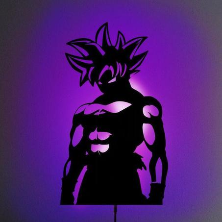 tableau anime dragon ball z  en bois mdf avec led RGB