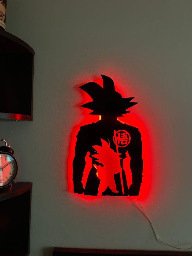 tableau anime  en bois mdf avec led RGB
