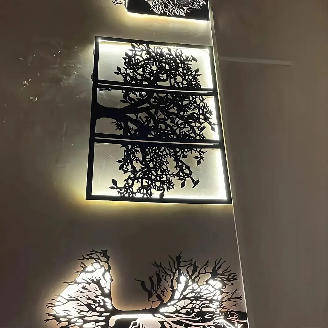 tableau arbre en bois mdf avec led RGB