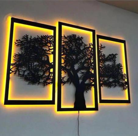 tableau tree en bois mdf avec led RGB
