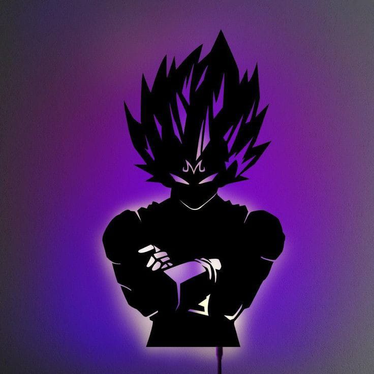 tableau DRAGON BALL Z  en bois mdf avec led RGB