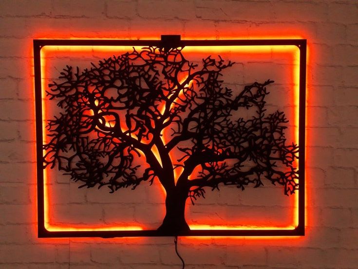 tableau en bois mdf avec led RGB