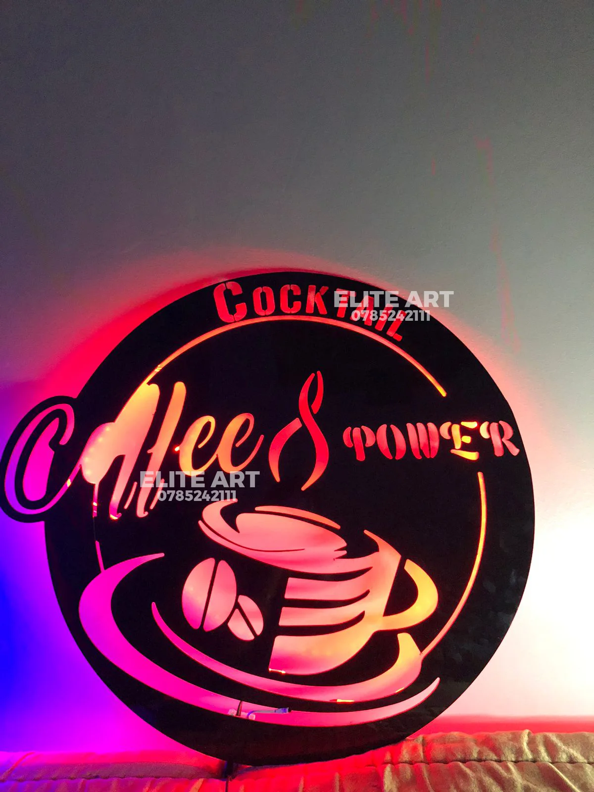 tableau COFFE SHOP  alicoband avec led RGB