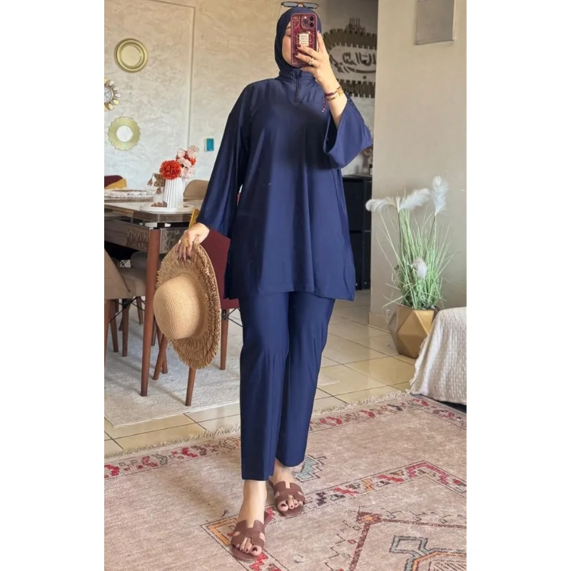 Burkini 4 pc Pantalon Tunique Bonnet Hijab