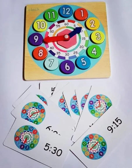 Jeu éducatif en bois 2 en 1 apprentissage horloge-calcul                                                                                                                    (27d livraison 7d)
