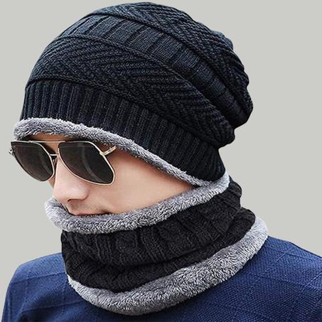 Ensemble d'écharpe de chapeau tricoté de bonnet d'hiver pour hommes/femmes