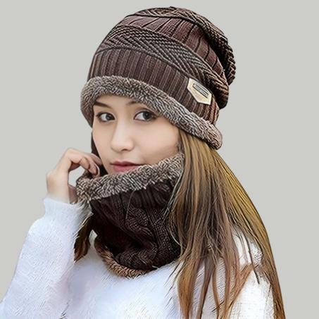 Ensemble d'écharpe de chapeau tricoté de bonnet d'hiver pour hommes/femmes