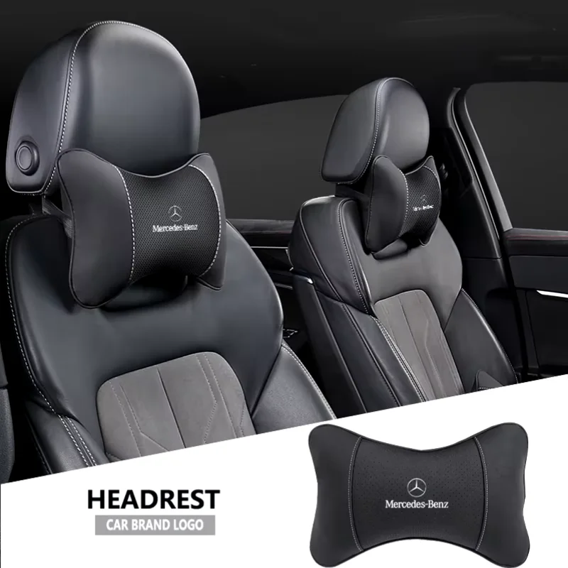 1Pcs Car Seat Headrest Auto Logo Neck Pillow