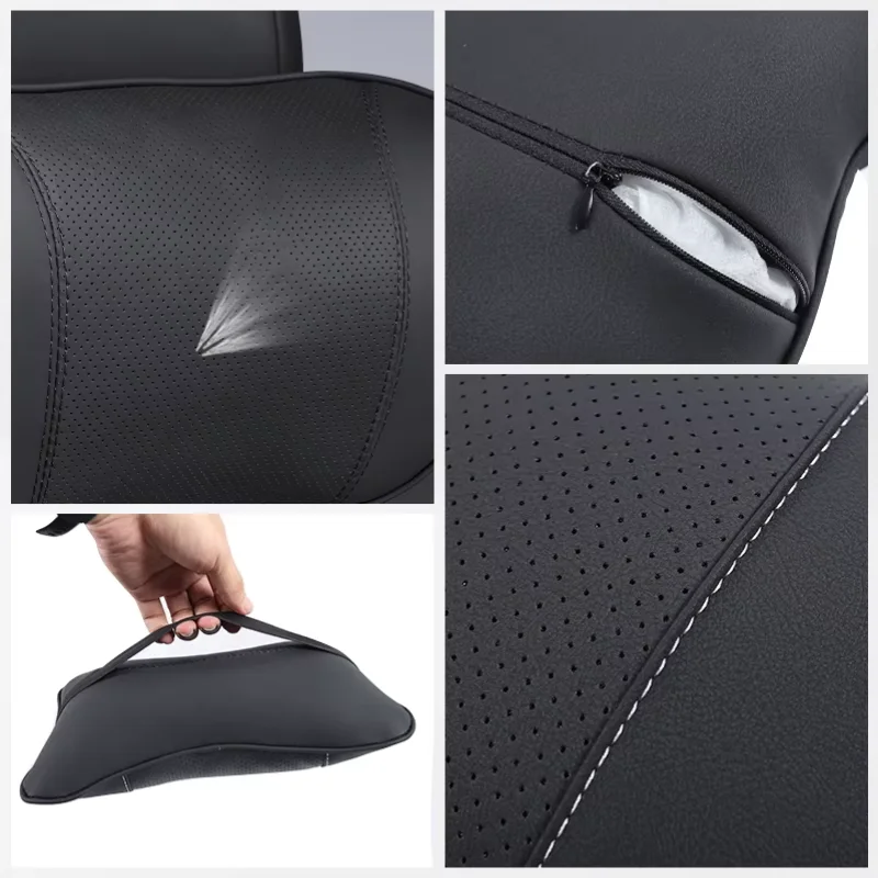1Pcs Car Seat Headrest Auto Logo Neck Pillow