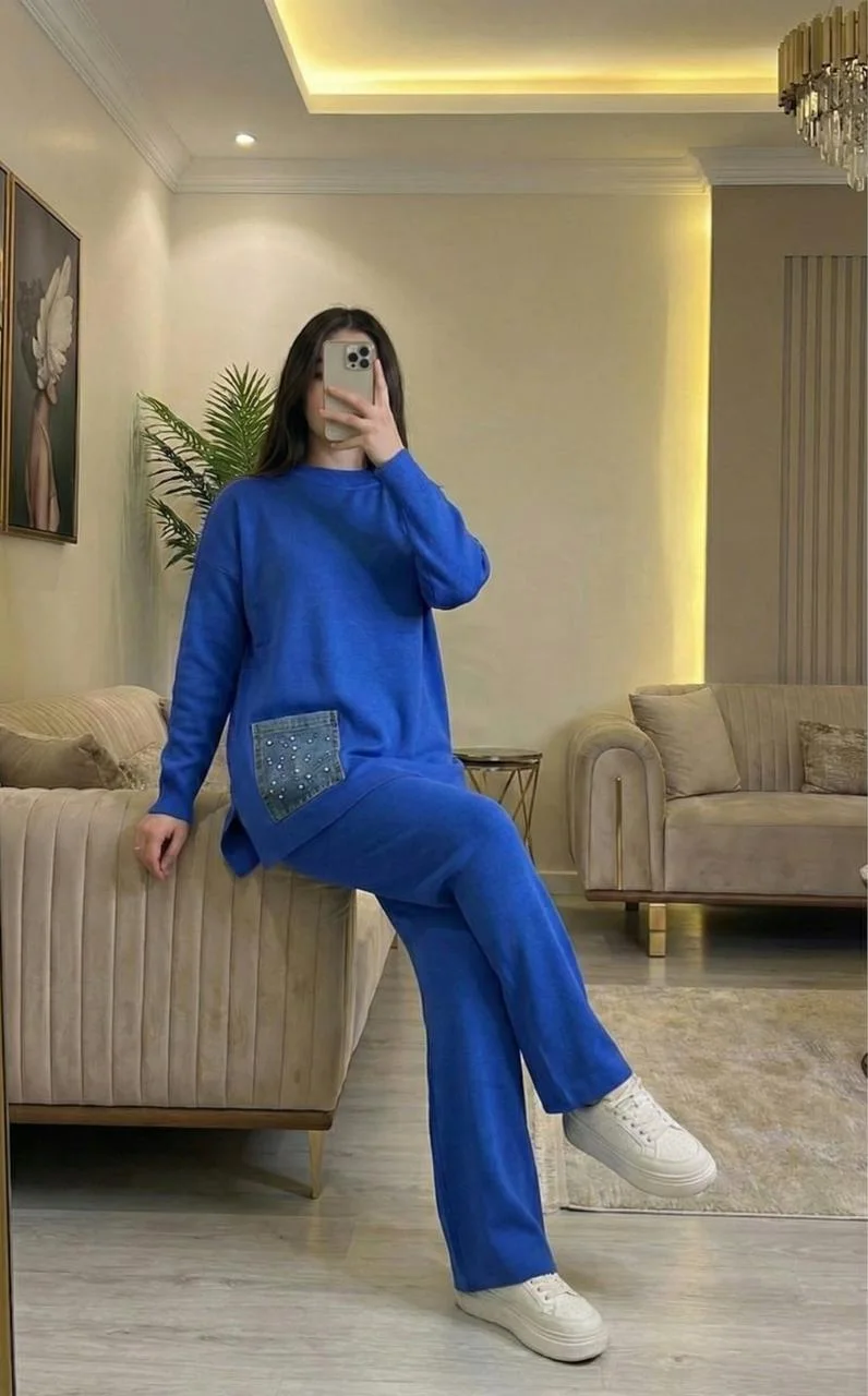 طقم تريكو نسائي (قطعتين) - جودة ممتازة وتصميم عصري ✨