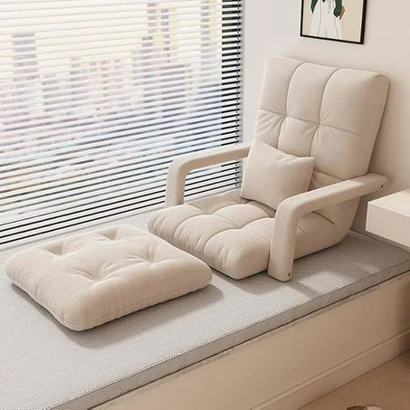 اوتويسور اريكة ارضية مع دعم خلفي ومسند للذراع 5 كراسي قابلة للامالة للتعديل كرسي العاب قابل للطي استرخاء ارضي وسادة للالعاب والقراءة والنوم B رمادي