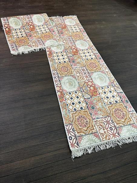 Tapis De Cuisine Design Carreaux De Ciment Boheme ( 2 piéces )