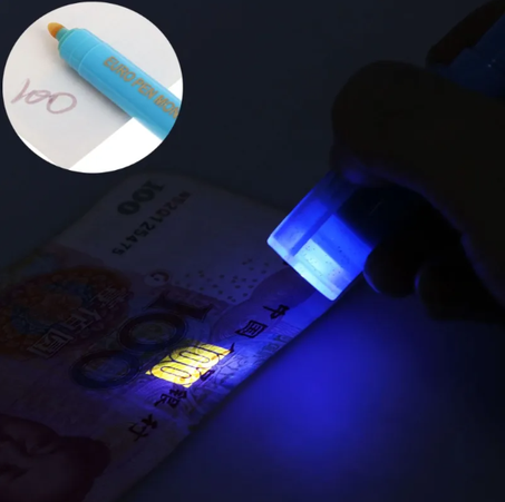 مصباح  و قلم كاشف النقود المزيفة