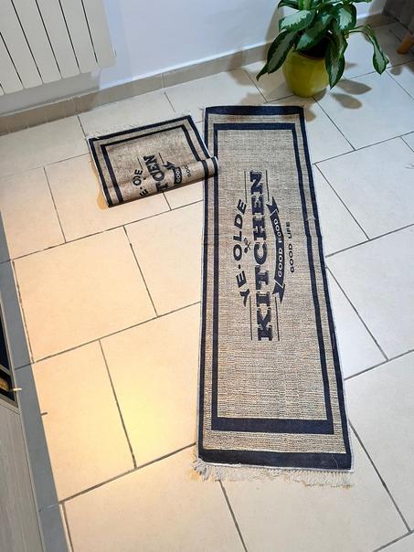 Tapis De Cuisine Design Kitchen Good Life Good Food ( 2 piéces )