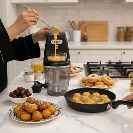 صانعة لقيمات والدونات الحديثة