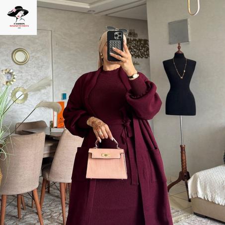 🤎 انسومبل صوفي أنيق – يتكون من قطعتين