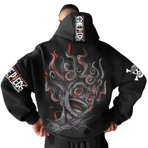 طقم لوفي من One Piece – هودي + سروال ستايل أنمي 🔥