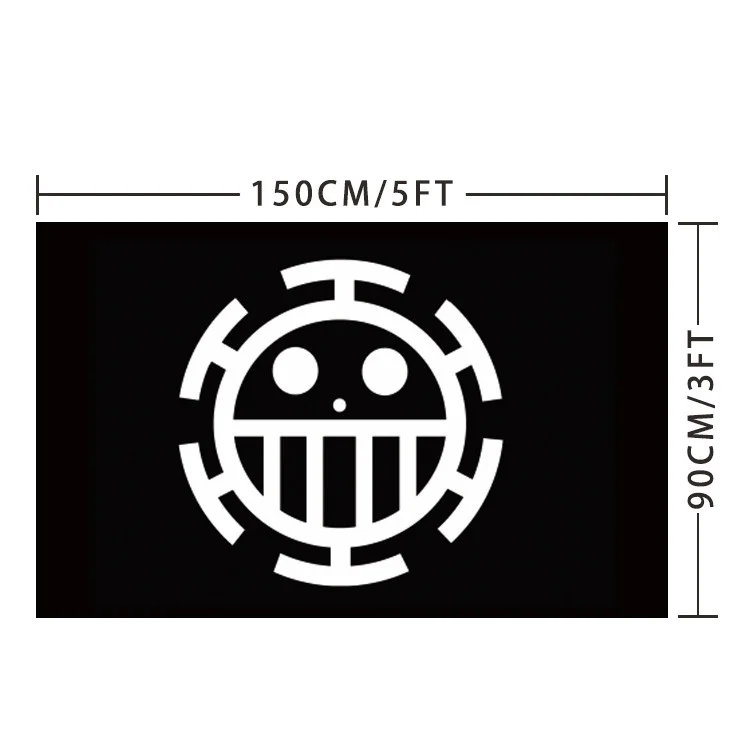 Heart Pirates Flag 150x90cm | One Piece Wall Flag Maroc | AN17