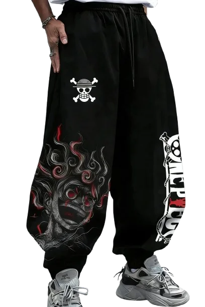 طقم لوفي من One Piece – هودي + سروال ستايل أنمي 🔥