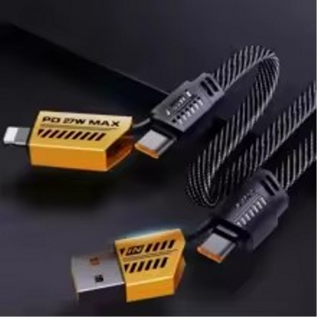 كابل بيانات شحن سريع متعدد الوظائف 4 في 1   1 متر 65 واط من النوع c 27 واط سريع متوافق مع كابلات بيانات شحن الأجهزة المتعددة