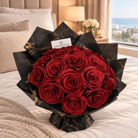 Bouquets de fleurs en satin