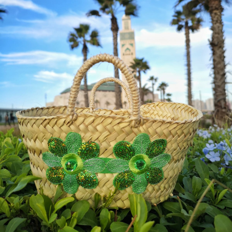 Panier Doum, Green Flowers