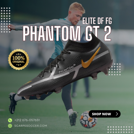 Nike Phantom GT2 Dynamic Fit Elite FG - BLACK/SILVER/GOLD