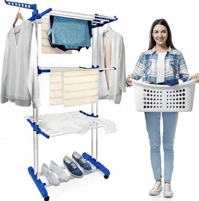 نشار الملابس المعدني ذو 4 طبقات