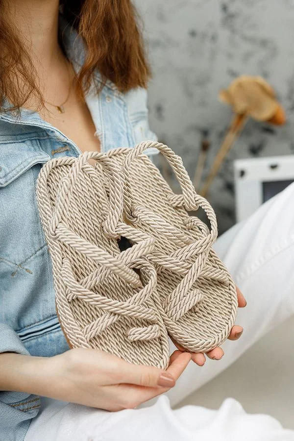 Sandales d'été en corde, élégantes et confortables pour femmes (REF-004)