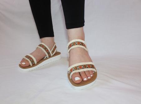 sandale bande marron