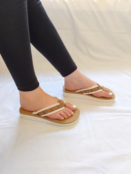 sandale claquette marron