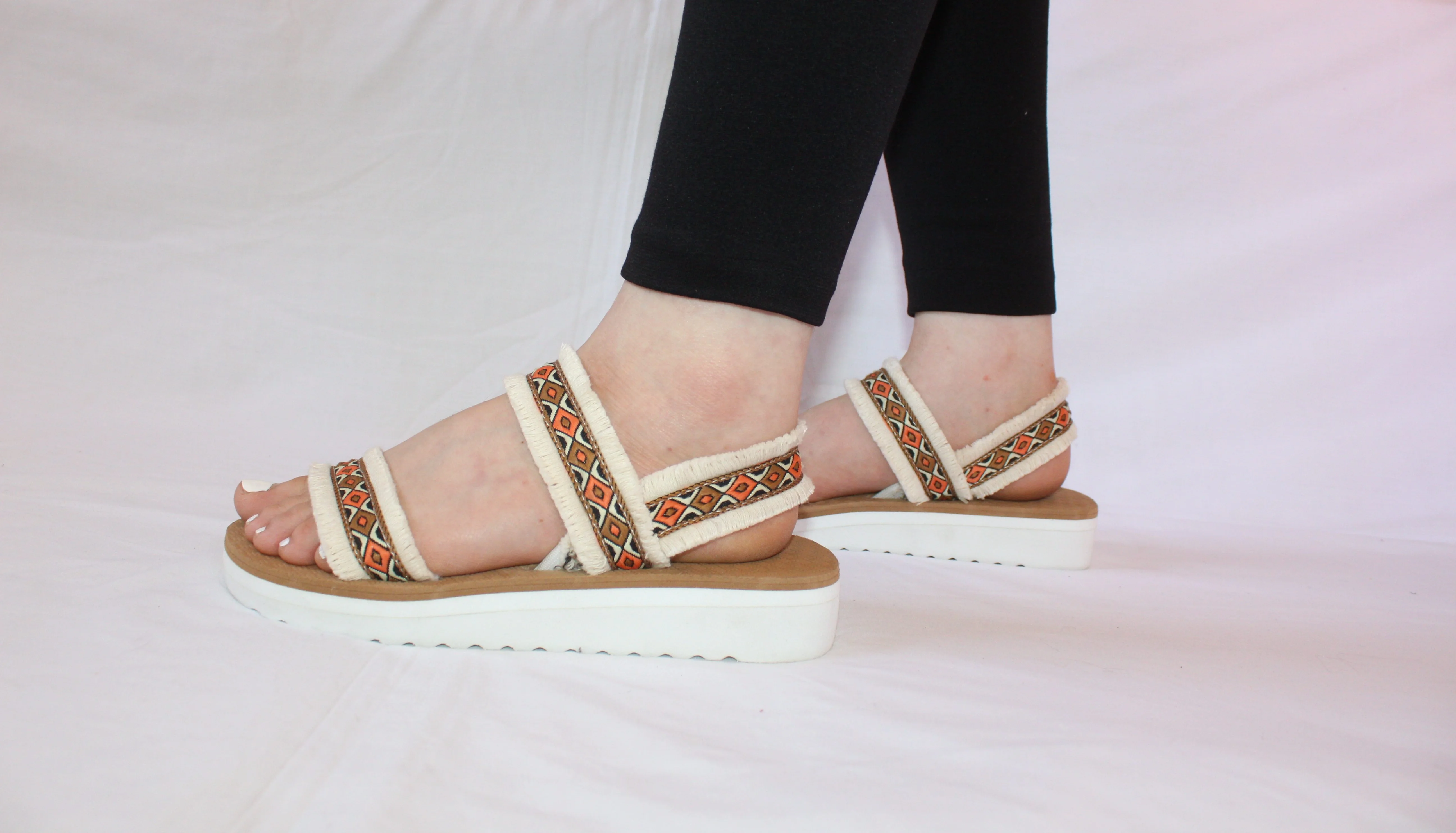 sandale bande marron