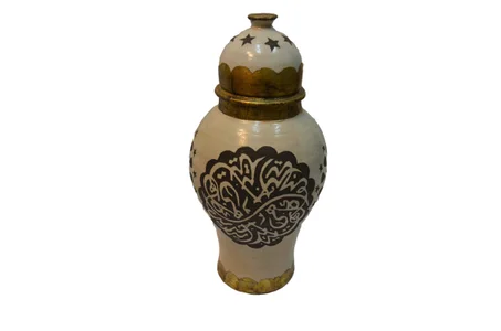 Moroccan Ceramic Vase With Arabic Calligraphy for Home Decoration