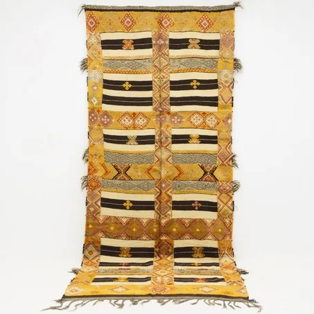 Tribal Vintage Berber Rug - Old Chadoui Rug 12.13×5.11 FT