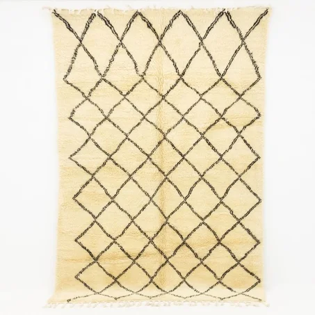 Berber BenyOuaraine Rug - Classic Design Moroccan Rug 9.51 X 6.49 FT