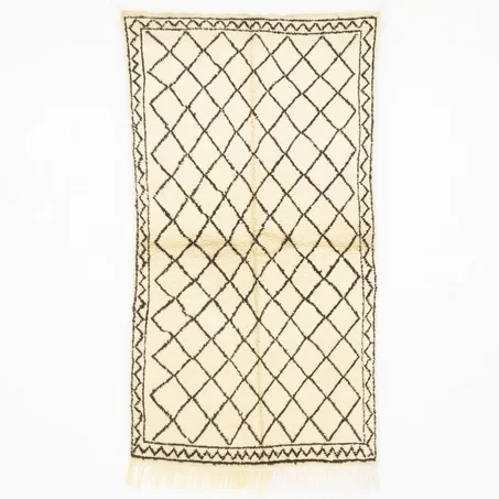 Vintage BenyOuaraine Berber Rug 6.66×3.64 FT