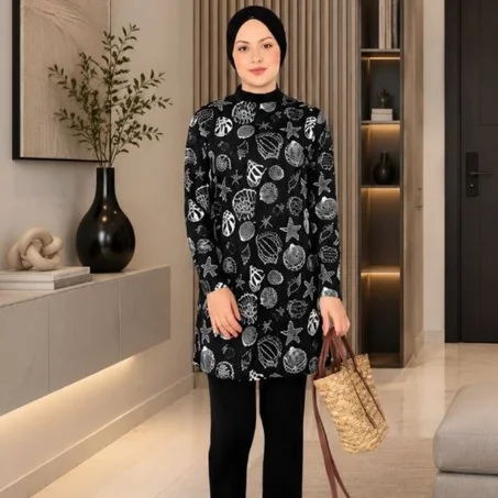 ✨🌴 بوركيني "كوكياج  3 قطع" الفاخر: تألقي بإطلالة بحرية فريدة هذا الصيف 🐚🛍️