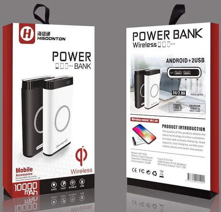 Hisoonton Power Bank – wireless charger – 10000 mAh